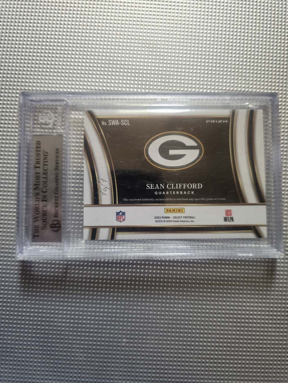 2023 Select Jumbo Rookie Switch Prizm Black 1/1 Sean Clifford Beckett 8.5! - Picture 4 of 4